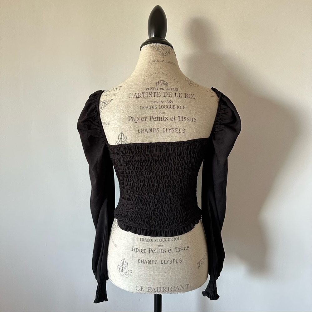 Superdown Black Cropped Blouse Small - image 7